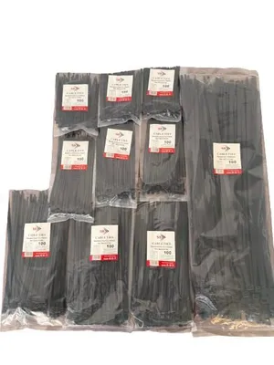 Produktbild von 1000tlg Kabelbinder Sortiment Set 2,5/4,8/7,6 x 10/15/20/40 cm  Industriequalität Schwarz UV-beständig
