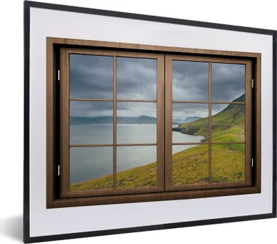 Produktbild von MuchoWow® MuchoWow® Gerahmtes Poster Aussicht - Wasser - Natur 40x30 cm - Poster mit zchwarzem Bilderrahmen - Bilderrahmen - Poster im Rahmen