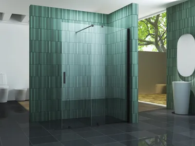 Produktbild von 8 mm Schiebetür-Duschwand SCROLL (schwarz) 160 x 200 cm