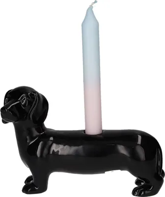 Produktbild von Gift Company Mignon Kerzenhalter Dackel schwarz 13,2cm