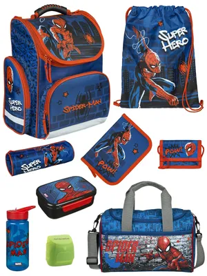 Produktbild von SPIDER-MAN Schulranzen 1. Klasse 9-teiliges Set mit Sporttasche