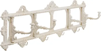 Produktbild von Wandgarderobe Garderobe Jugendstil antik Stil 63cm x 18cm alt weiss beige