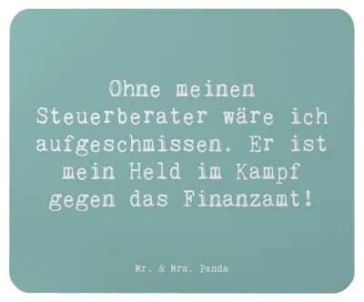Produktbild von Mr. & Mrs. Panda Mouse Pad Spruch Steuerberater Held - Meeresbrise - Geschenk, handgefertigte Geschenke, Steuerwelt, Mousepad, Retter in der Not, laptop mauspad, Beruf