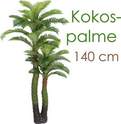 Image de Palmier Cocotier Plante Arbre Artificielle Artificiel 140cm Decovego