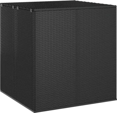 Produktbild von vidaXL Garten-Kissenbox PE Rattan 100x97,5x104 cm Schwarz -  Gartenboxen