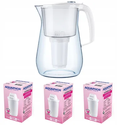 Produktbild von Aquaphor Provence 4,2-l-Filterkanne + 3 Filterkartuschen, weiß