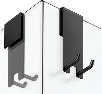 Produktbild von Unyqoos® Set aus 2 kratzfreien und rutschfesten Duschhaken für die Glasduschwand