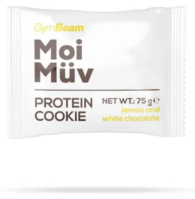 Produktbild von GymBeam - MoiMüv Protein Cookie, 75 g, lemon and white chocolate