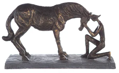 Imagen del producto de Escultura de Gilde, caballo, "Comprensión", resina artística, color bronce, VE 1, L. 10 cm, An. 32 cm, Alt. 19 cm. 89165 4001250891659