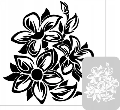 Produktbild von szablon-studio 001 Malschablone Blumen DIY Scrapbooking
