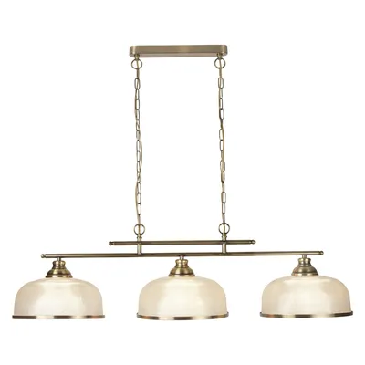 Produktbild von Rustikaler Bistrot Ii Kronleuchter Stahl Messing Transparentes Glas 3 Lichter E27
