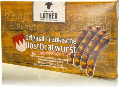 Produktbild von Fleischerei Luther Coburger Bratwurst vorgebraten Geschenkkarton