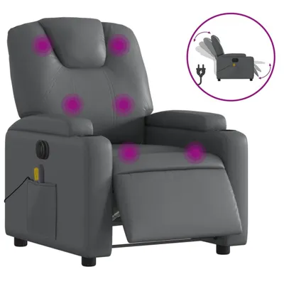 Produktbild von Massagesessel Elektrisch Grau Kunstleder