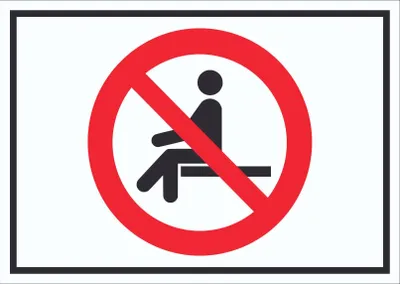 Produktbild von Sitzen verboten Symbol Schild A5 (148x210mm)