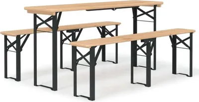 Produktbild von vidaXL 3-tlg. Biertisch-Set Klappbar Massivholz Tanne