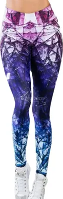 Obrázek produktu pro Stylové Dámské Legíny Splashy - Modrá/S pro každou příležitost KP24835