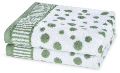 Produktbild von Ross Walk-Frottier Handtücher Tupfen allover Handtuch 50x100 cm piniengrün