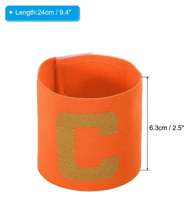 Produktbild von 9.4x2.5" Fu?ball Kapit?nsbinde, Nylon Unisex Elastische Armabzeichen Verstellbar fš¹r Jugendliche und Erwachsene, Orange