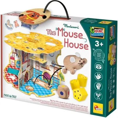 Image de Maison de Souris Jeu Montessori, Jeu d'Associations, Bois Coloré, Motricité Fine, 3+ Ans