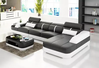 Produktbild von Ecksofa Polster Ecksofa LForm Designer Sofa Wohnlandschaft Ecksofa Neu Ledersofa
