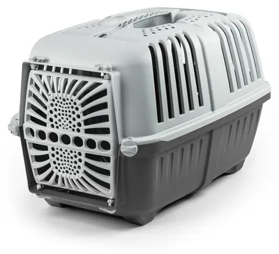Transportbox für Hunde, Katzen & Kleintiere, 48x31,5x33 cm, bis 15 kg, Anthrazit