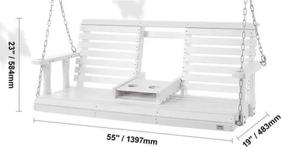 Produktbild von Schwingerbank - Veranda-Schwingstuhl - Zweier - Holz - Gartenmöbel - Wetterfest - Weiss