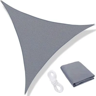 Produktbild von Dreieckiges Sonnensegel, 3,6 x 3,6 m, wasserdicht, UV-Schutz, atmungsaktiv und winddicht, aus Segeltuch für Pergola, Terrasse, Balkon und Garten