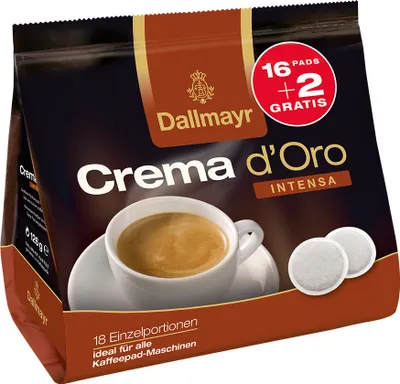 Produktbild von Dallmayr Pads Crema d'Oro Intensa | 16+2 Kaffeepads