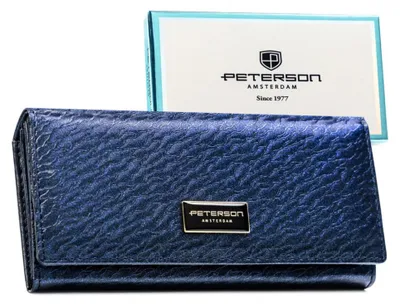 Obrázek produktu pro Peterson dámská peněženka RFID modrá kožená 18,5x9 cm