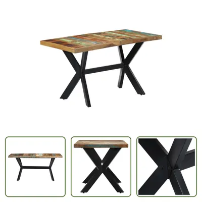 Produktbild von The Living Store Esstisch 140x70x75 cm Altholz Massiv
