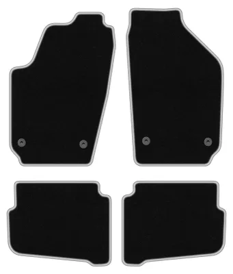 Obrázek produktu pro Velurové autokoberce pro: Seat Ibiza III 6L 2002-2008 hatchback černo-stříbrné