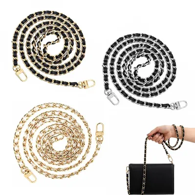 Taschen-Kettenriemen-Set, 3 Stück, 120 cm, gold/silber