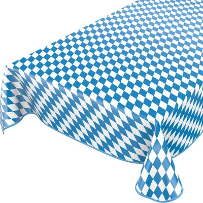 Produktbild von Tischdecke Wachstuch Gestreift Blau Robust Wasserabweisend Breite 140 cm Länge 280 cm