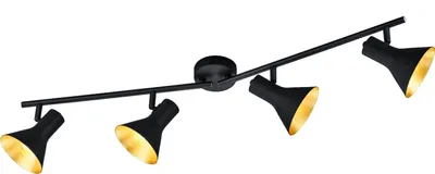 Produktbild von Deckenstrahler schwarz gold Nina Retro 4-flammig E14