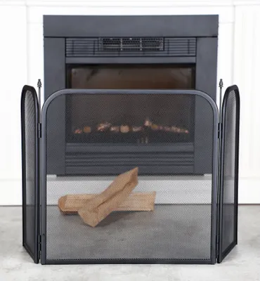 Produktbild von Kamin Funkenschutz aus Metall - 96,5 x 53 cm - Ofen Funken Schutz Gitter Kaminschutz