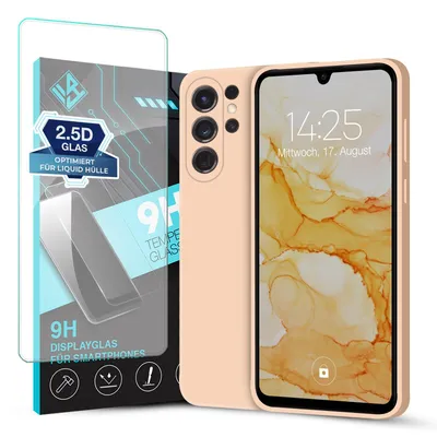 Produktbild von Hülle für Samsung Galaxy S24 Ultra mit 9H Displayglas Displayschutz Case Cover Bumper Smartphone Softgrip Schutzhülle Farbe: Rosa
