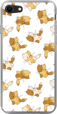 Produktbild von MuchoWow® Handyhülle Schutzhülle Hülle für Telefoonhoesje iPhone 7 Muster - Katze - Kätzchen - Jungen - Mädchen - Kinder - Kind Silikon Softcase Handy Hülle - Kartenhalter