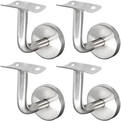 Produktbild von 4 Stücke - Wandstütze für Geländer - Edelstahl - Geländerstütze - Wandmontage - für Treppengeländer - Edelstahl