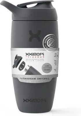 Immagine prodotto di Shaker per proteine in acciaio inossidabile - Facile da pulire, 550 ml/18 oz, design grigio grafite