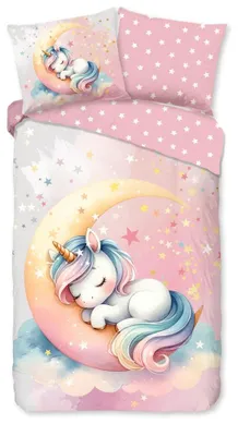 Productafbeelding van Good Morning Kinderdekbedovertrek "Molly" - Roze - (140x220 cm) - 100% Katoen