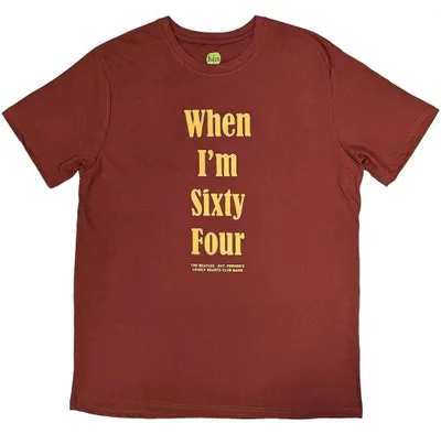 Immagine prodotto di The Beatles - quando avrò sessantaquattro anni Maglietta unisex X-Large - rosso