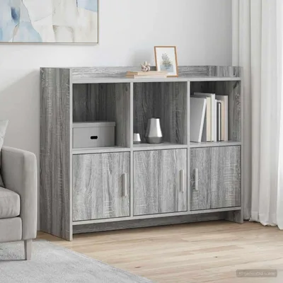 Produktbild von vidaXL Sideboard Grau Sonoma 98,5 x 33 x 80 cm Holzwerkstoff