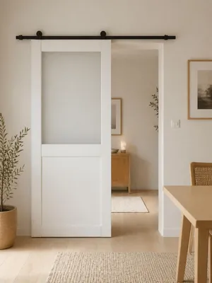 Immagine prodotto di Porta scorrevole Athena bianca H204 x L73 cm, binario con rotelle per GD MENUISERIES