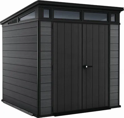 Produktbild von Gartenhaus Keter Cortina 7x7 graphit, mit Boden, wetterfest, wartungsfrei