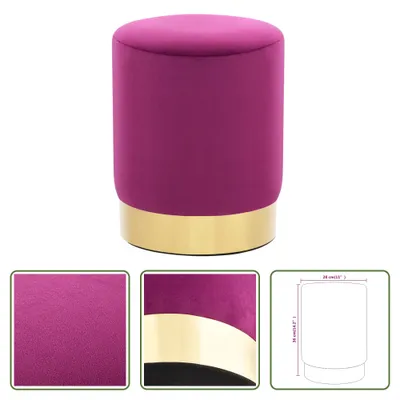 Immagine prodotto di The Living Store Sgabello in velluto viola e oro