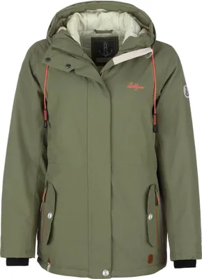 Produktbild von Leitfeuer Damen Funktionsjacke mit Rautenstepp-Futter - Outdoor-Jacke wasserdicht und atmungsaktiv in Khaki Größe 40