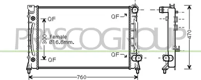Produktbild von PRASCO AD032R018 Kühler Wasserkühler Motorkühler für AUDI A6 Avant (4B5, C5) A6 Limousine (4B2, C5)