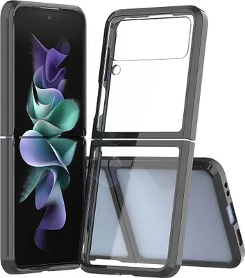 Produktbild von Schwarze Rahmenhülle Für Samsung Galaxy Z Flip 4 Faltbar + Abdeckung Sm-F721B