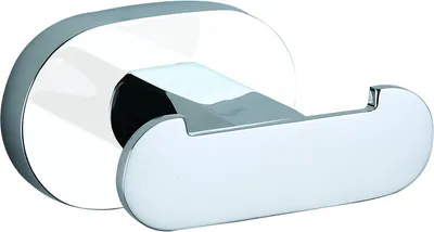 Image de Patère double YUKON en laiton blanc chromé 6 cm