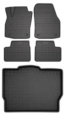 Imagen del producto de Alfombrillas de goma + bandeja de maletero para Opel Astra H 2003-2010 (hatchback) – juego de 5 piezas, negras, a medida – Wielganizator SolidPRO